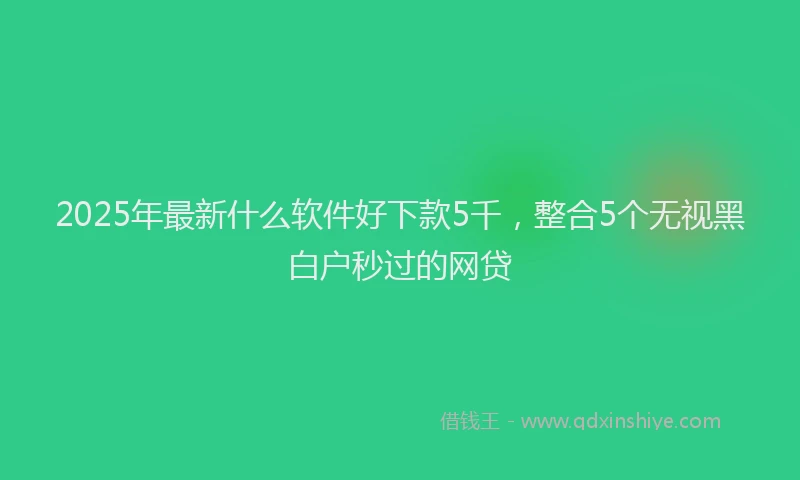 2025年最新什么软件好下款5千，整合5个无视黑白户秒过的网贷