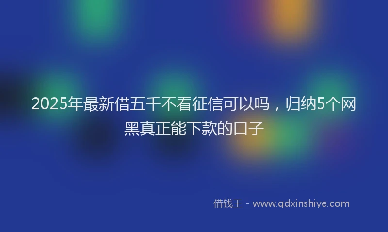2025年最新借五千不看征信可以吗，归纳5个网黑真正能下款的口子