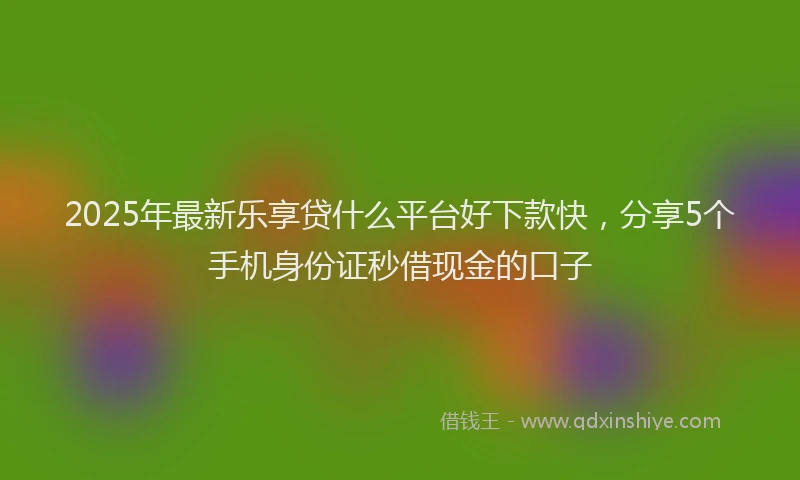 2025年最新乐享贷什么平台好下款快，分享5个手机身份证秒借现金的口子