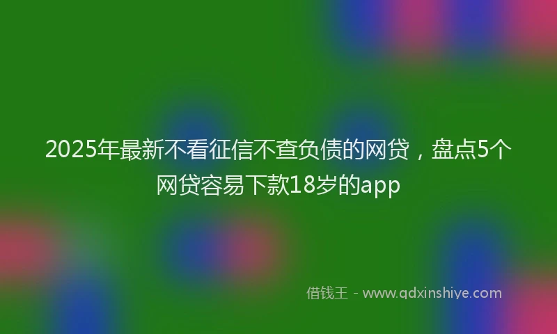 2025年最新不看征信不查负债的网贷，盘点5个网贷容易下款18岁的app