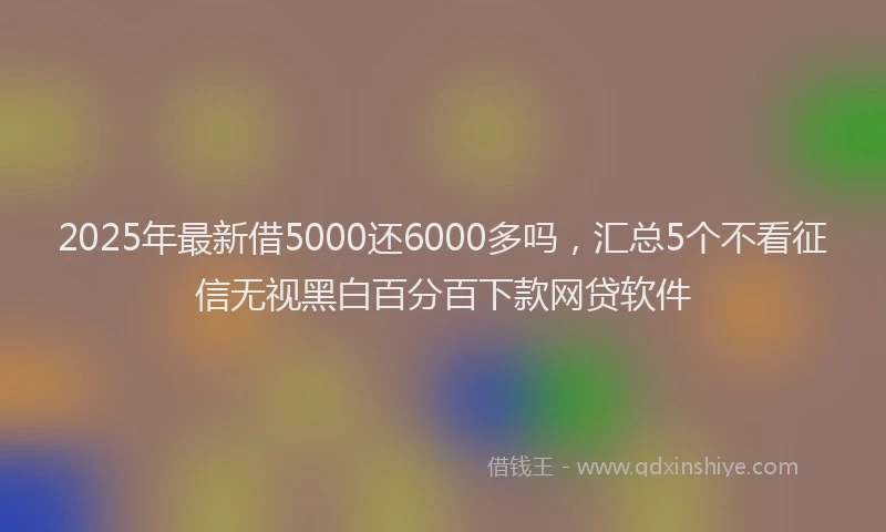2025年最新借5000还6000多吗，汇总5个不看征信无视黑白百分百下款网贷软件