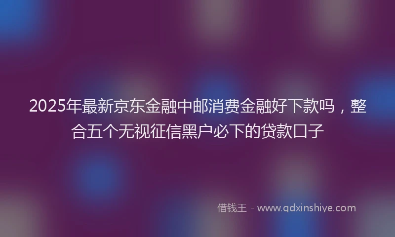 2025年最新京东金融中邮消费金融好下款吗，整合五个无视征信黑户必下的贷款口子