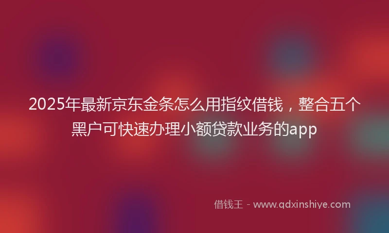 2025年最新京东金条怎么用指纹借钱，整合五个黑户可快速办理小额贷款业务的app