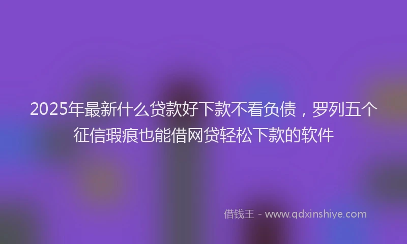 2025年最新什么贷款好下款不看负债，罗列五个征信瑕疵也能借网贷轻松下款的软件