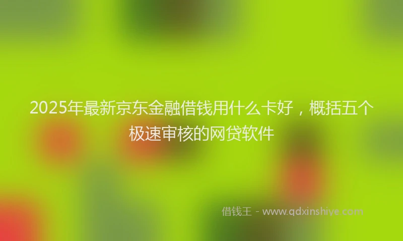 2025年最新京东金融借钱用什么卡好，概括五个极速审核的网贷软件