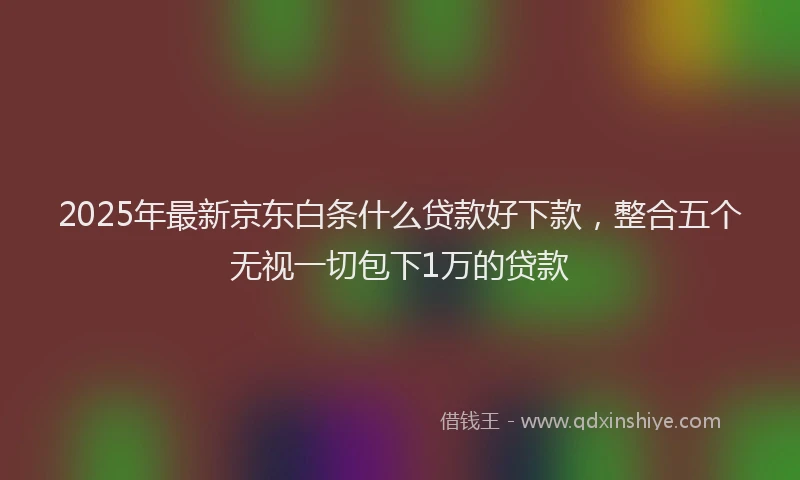 2025年最新京东白条什么贷款好下款，整合五个无视一切包下1万的贷款