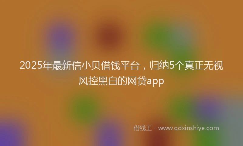 2025年最新信小贝借钱平台，归纳5个真正无视风控黑白的网贷app