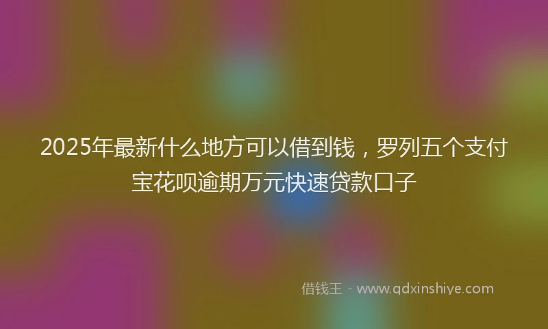 2025年最新什么地方可以借到钱，罗列五个支付宝花呗逾期万元快速贷款口子
