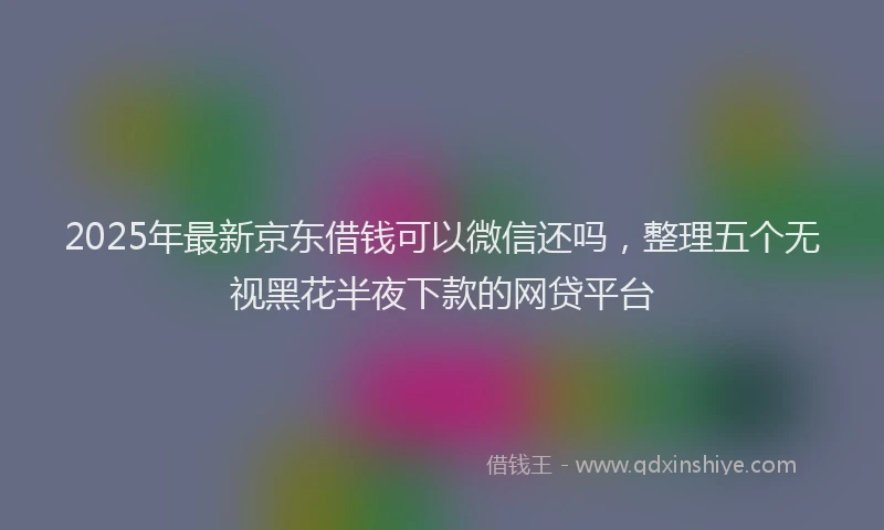 2025年最新京东借钱可以微信还吗，整理五个无视黑花半夜下款的网贷平台