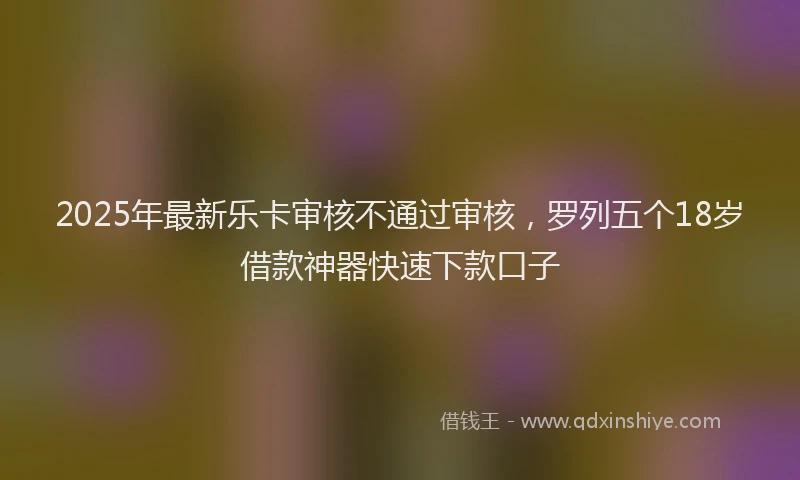 2025年最新乐卡审核不通过审核，罗列五个18岁借款神器快速下款口子