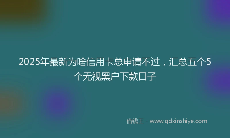 2025年最新为啥信用卡总申请不过，汇总五个5个无视黑户下款口子