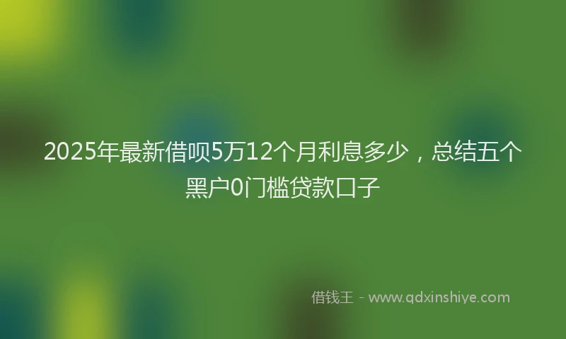 2025年最新借呗5万12个月利息多少，总结五个黑户0门槛贷款口子