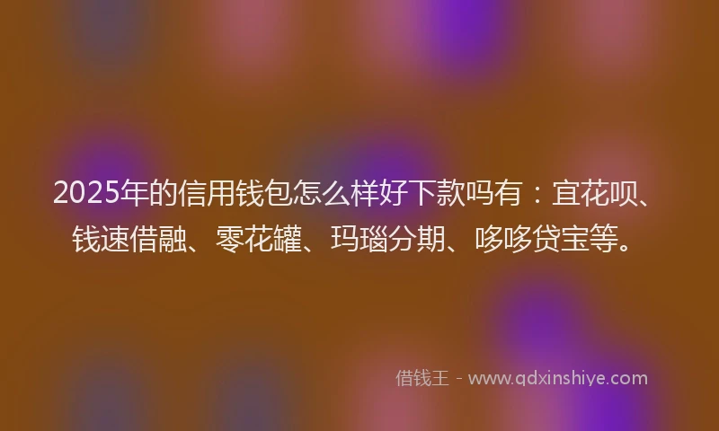 2025年的信用钱包怎么样好下款吗有：宜花呗、钱速借融、零花罐、玛瑙分期、哆哆贷宝等。