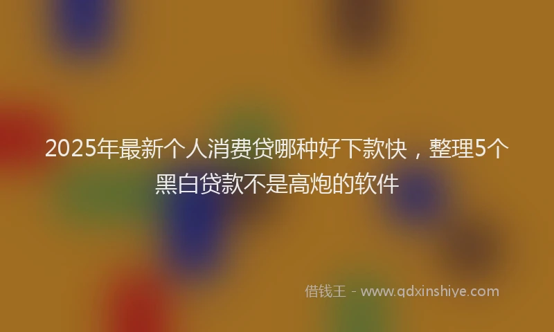 2025年最新个人消费贷哪种好下款快，整理5个黑白贷款不是高炮的软件