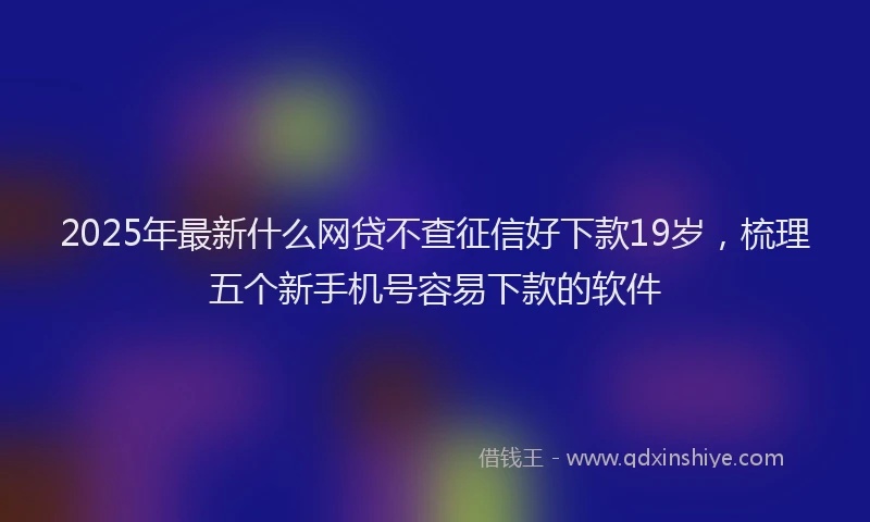 2025年最新什么网贷不查征信好下款19岁，梳理五个新手机号容易下款的软件