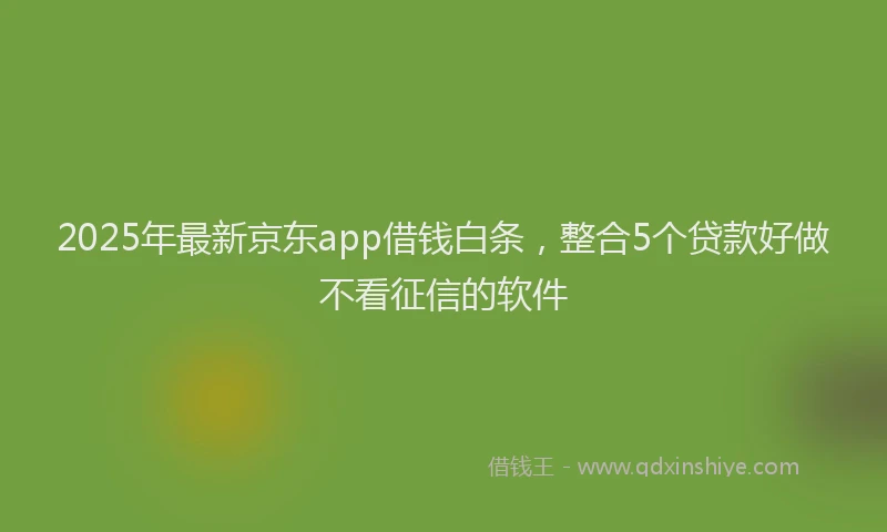 2025年最新京东app借钱白条，整合5个贷款好做不看征信的软件