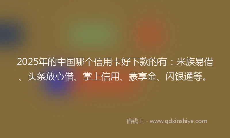 2025年的中国哪个信用卡好下款的有：米族易借、头条放心借、掌上信用、蒙享金、闪银通等。
