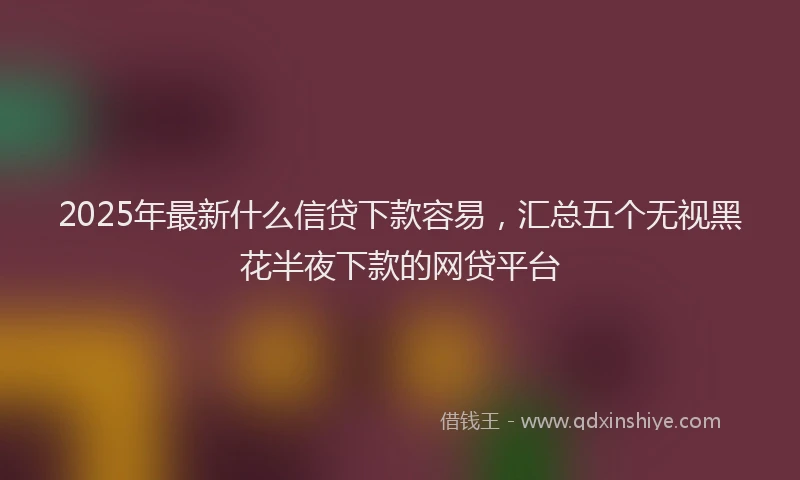 2025年最新什么信贷下款容易，汇总五个无视黑花半夜下款的网贷平台