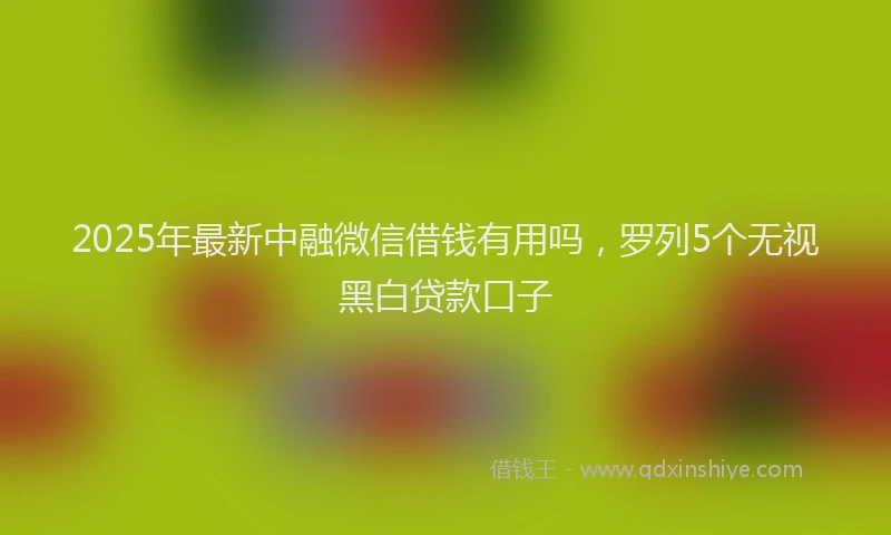 2025年最新中融微信借钱有用吗，罗列5个无视黑白贷款口子