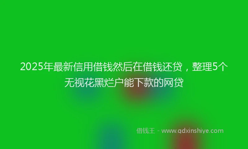 2025年最新信用借钱然后在借钱还贷，整理5个无视花黑烂户能下款的网贷