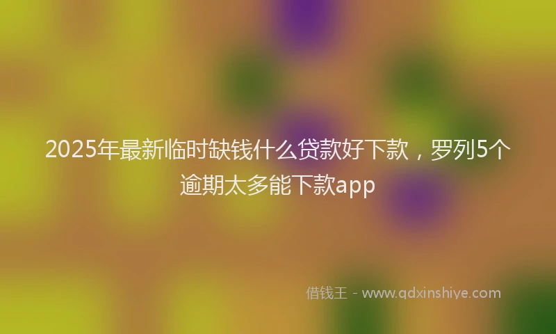 2025年最新临时缺钱什么贷款好下款，罗列5个逾期太多能下款app
