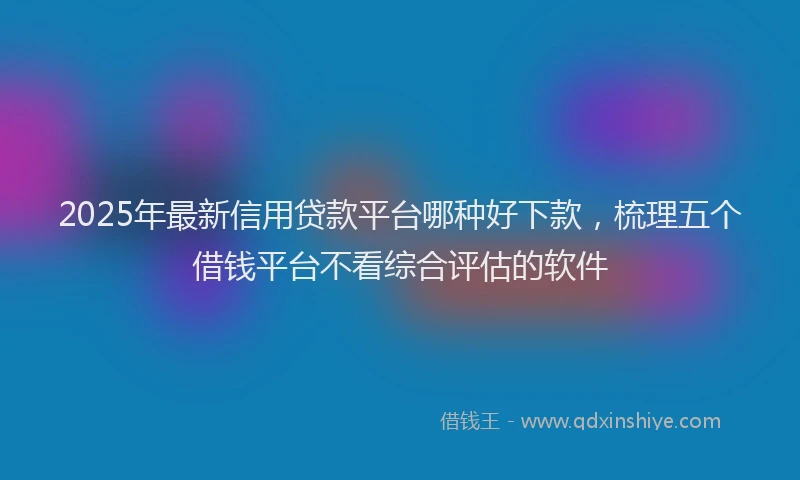 2025年最新信用贷款平台哪种好下款，梳理五个借钱平台不看综合评估的软件