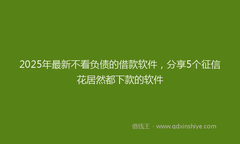 2025年最新不看负债的借款软件，分享5个征信花居然都下款的软件