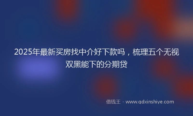 2025年最新买房找中介好下款吗，梳理五个无视双黑能下的分期贷