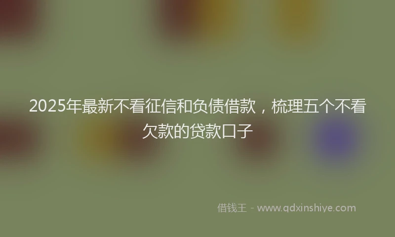 2025年最新不看征信和负债借款，梳理五个不看欠款的贷款口子