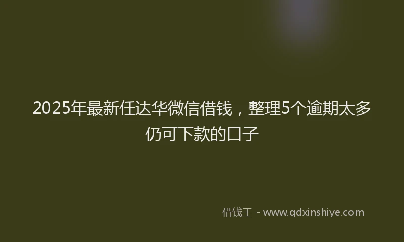 2025年最新任达华微信借钱，整理5个逾期太多仍可下款的口子