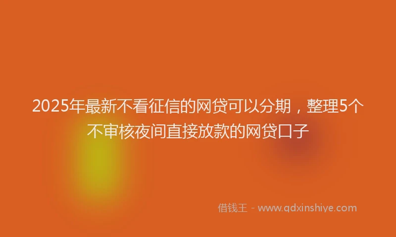 2025年最新不看征信的网贷可以分期，整理5个不审核夜间直接放款的网贷口子