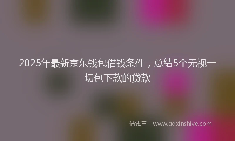 2025年最新京东钱包借钱条件，总结5个无视一切包下款的贷款