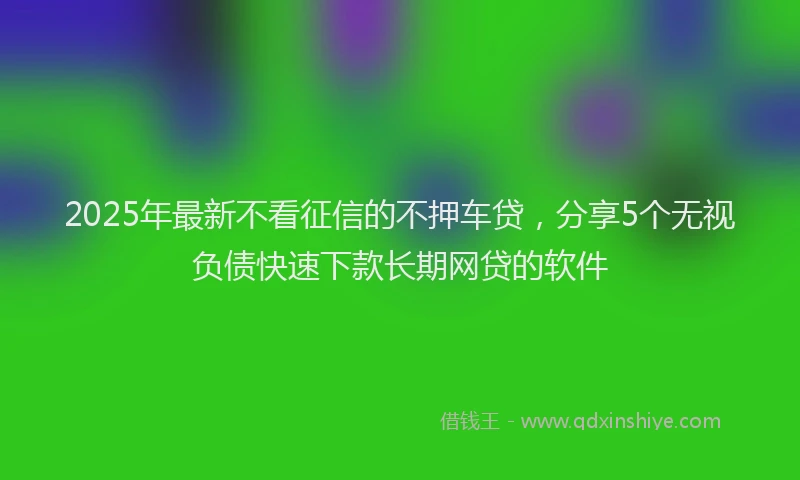 2025年最新不看征信的不押车贷，分享5个无视负债快速下款长期网贷的软件