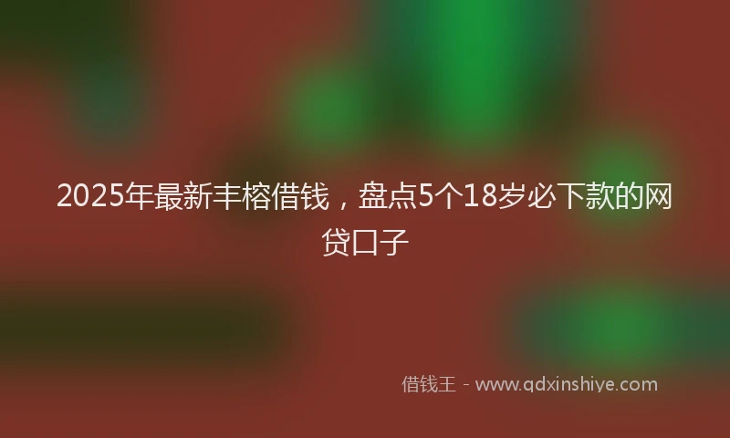 2025年最新丰榕借钱，盘点5个18岁必下款的网贷口子