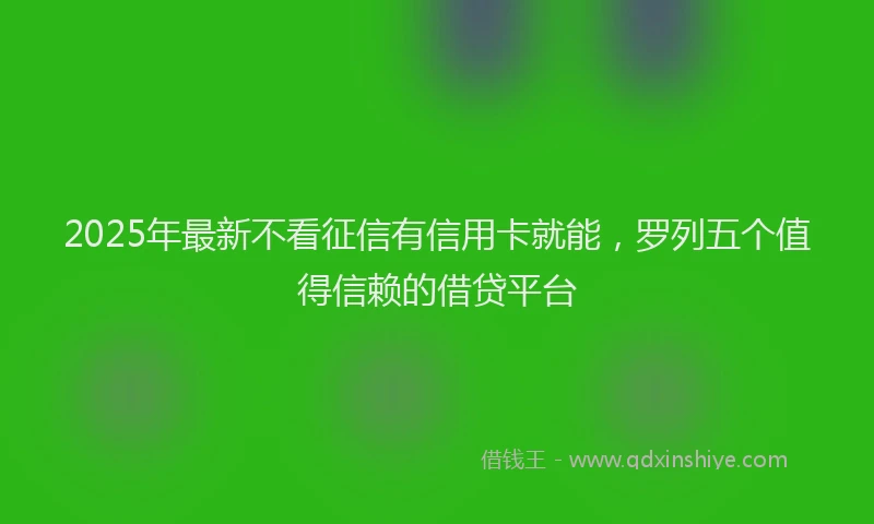 2025年最新不看征信有信用卡就能，罗列五个值得信赖的借贷平台