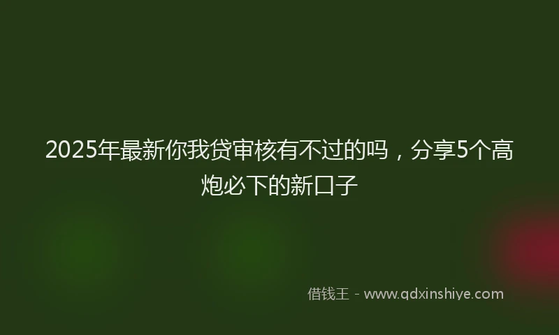 2025年最新你我贷审核有不过的吗，分享5个高炮必下的新口子