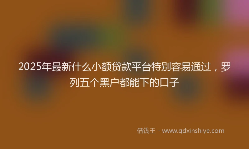 2025年最新什么小额贷款平台特别容易通过，罗列五个黑户都能下的口子