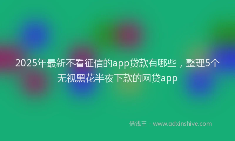 2025年最新不看征信的app贷款有哪些，整理5个无视黑花半夜下款的网贷app