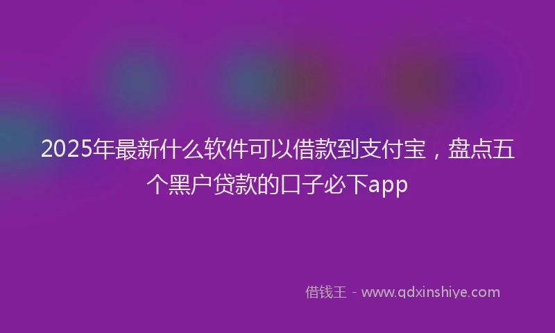 2025年最新什么软件可以借款到支付宝，盘点五个黑户贷款的口子必下app