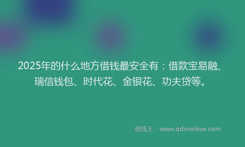 2025年的什么地方借钱最安全有：借款宝易融、瑞信钱包、时代花、金银花、功夫贷等。