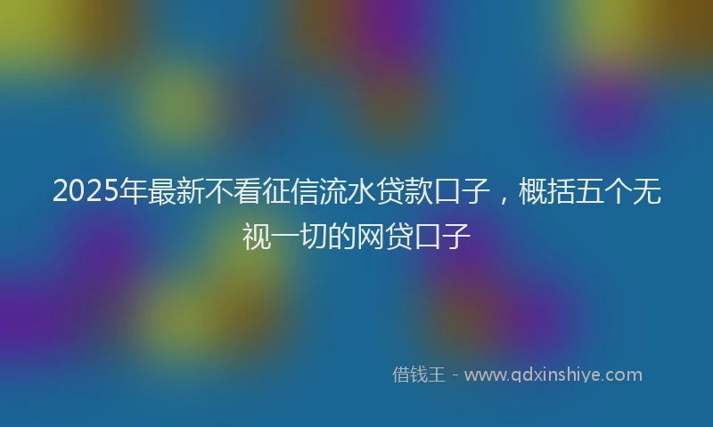 2025年最新不看征信流水贷款口子，概括五个无视一切的网贷口子