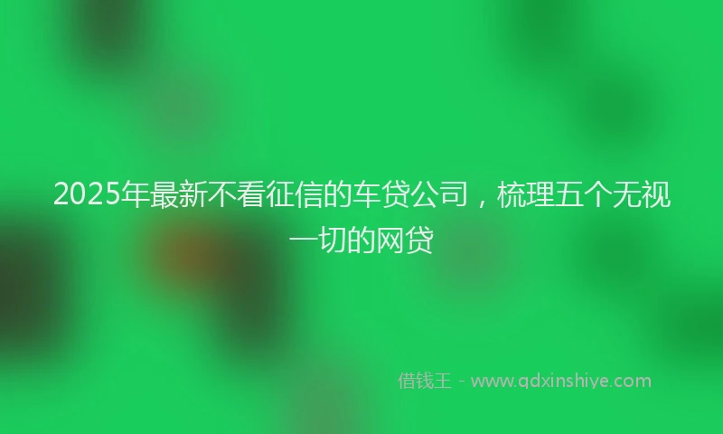 2025年最新不看征信的车贷公司，梳理五个无视一切的网贷