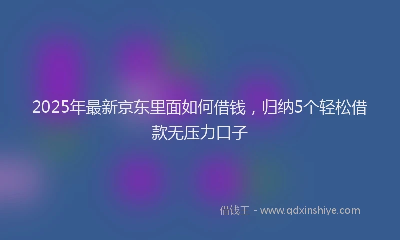 2025年最新京东里面如何借钱，归纳5个轻松借款无压力口子