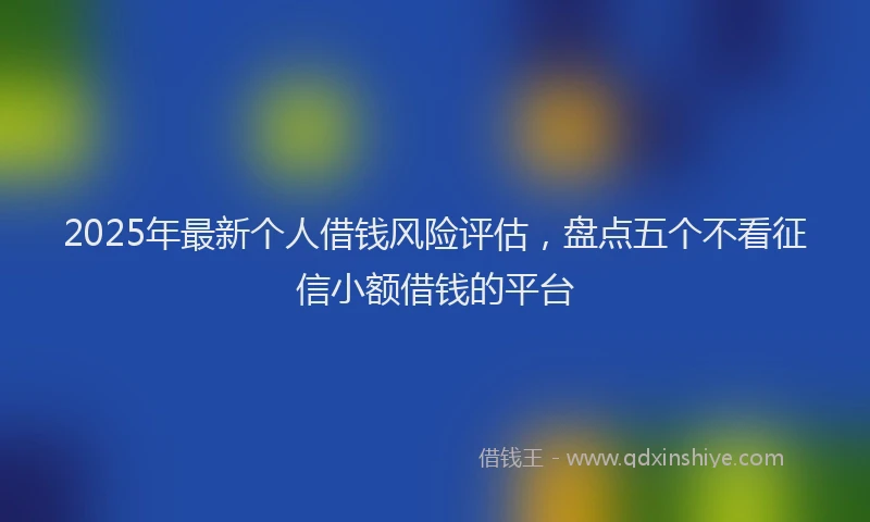 2025年最新个人借钱风险评估，盘点五个不看征信小额借钱的平台