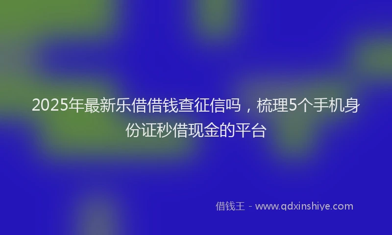 2025年最新乐借借钱查征信吗，梳理5个手机身份证秒借现金的平台