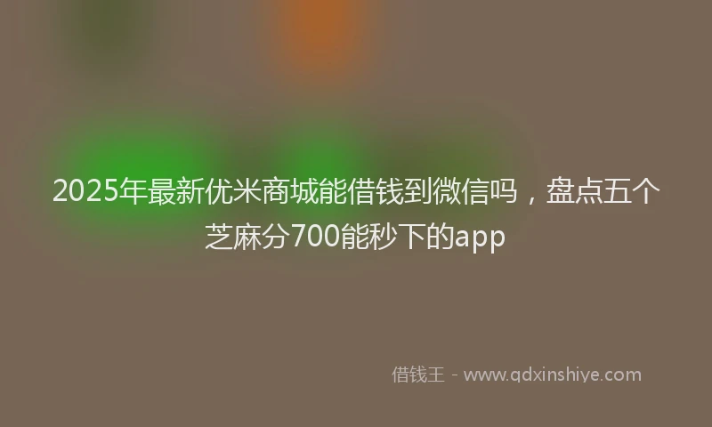 2025年最新优米商城能借钱到微信吗，盘点五个芝麻分700能秒下的app