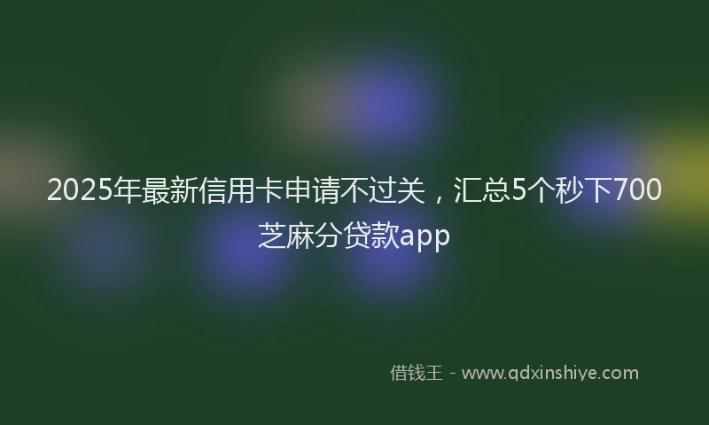 2025年最新信用卡申请不过关，汇总5个秒下700芝麻分贷款app