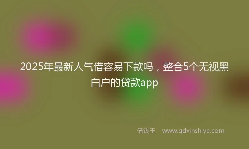2025年最新人气借容易下款吗，整合5个无视黑白户的贷款app