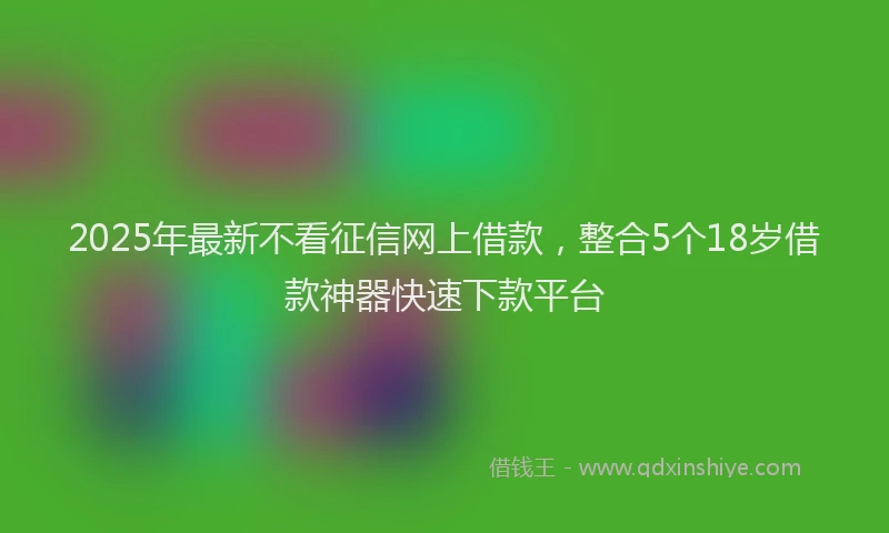 2025年最新不看征信网上借款，整合5个18岁借款神器快速下款平台