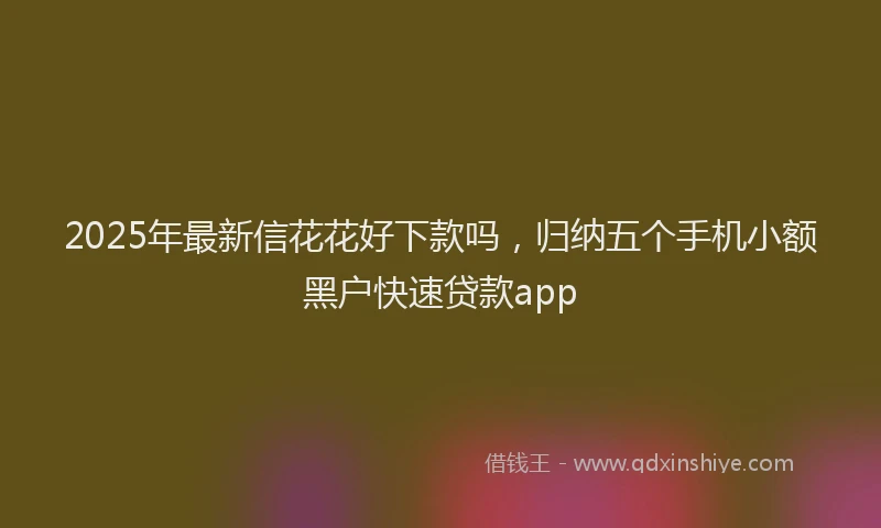 2025年最新信花花好下款吗，归纳五个手机小额黑户快速贷款app